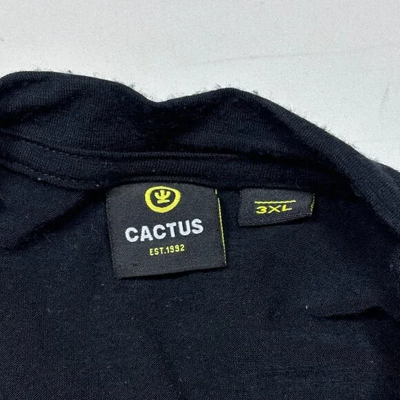 Cactus Outdoor New Zealand Merino Wool Blend Black Short Sleeve T-Shirt Mens 3XL - Picture 7 of 8